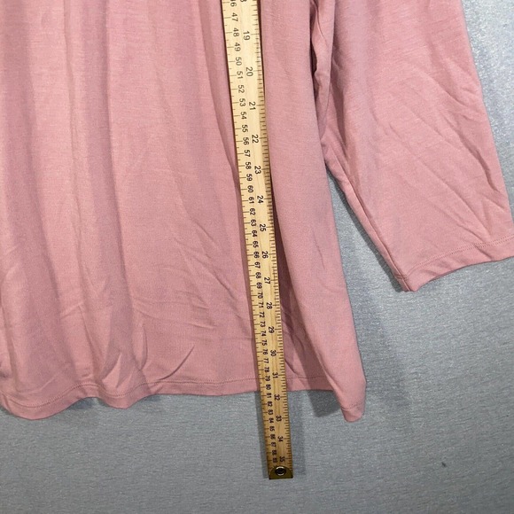 Catherines Tunic Womens 1X Pink Turtle Neck Solid Pullover Long Sleeve Casual - Picture 5 of 12